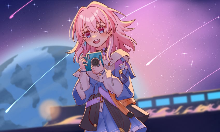 march 7th (honkai and 1 more) drawn by lycheetako