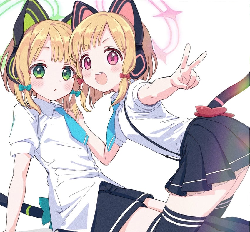 momoi and midori (blue archive) drawn by tibaridooor
