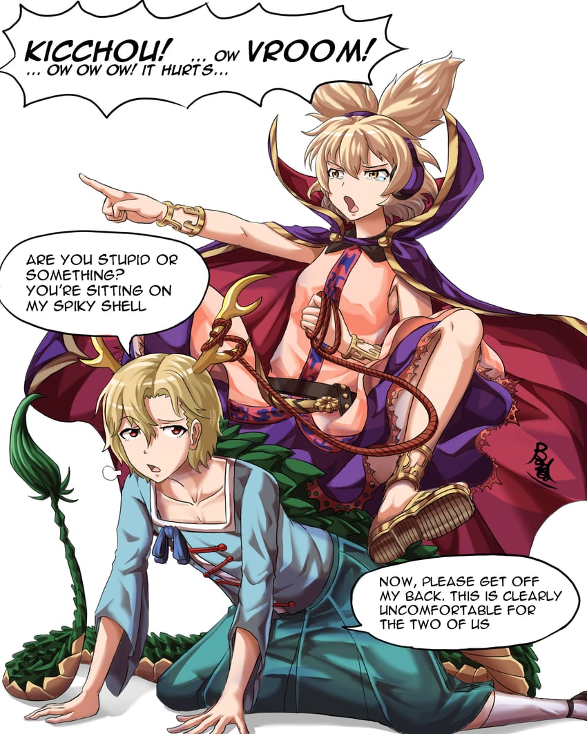 toyosatomimi no miko and kicchou yachie (touhou) drawn by buhbuhbored
