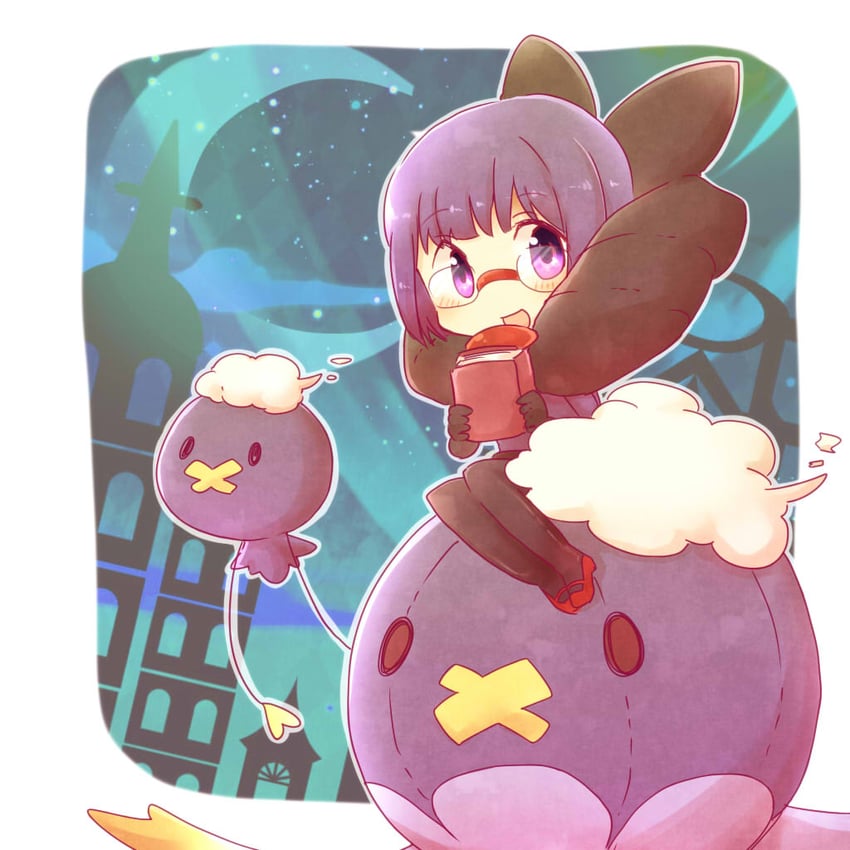 drifloon, shauntal, and drifblim (pokemon and 1 more) drawn by kabuyou