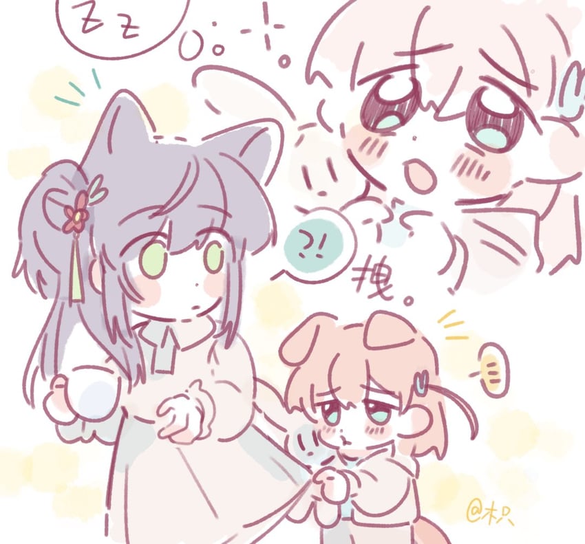 hinoshita kaho and otomune kozue (love live! and 1 more) drawn by woodonly
