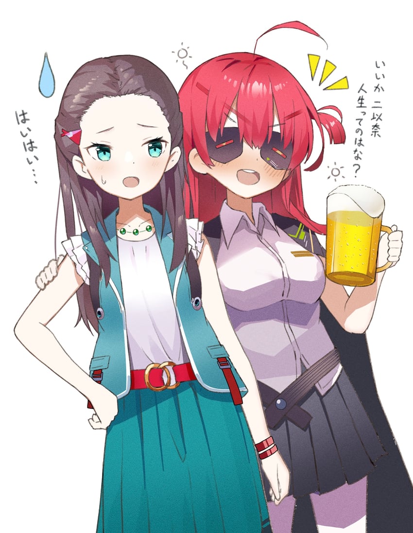 ooshima niina and asami makiko (heaven burns red) drawn by rinki_oohen