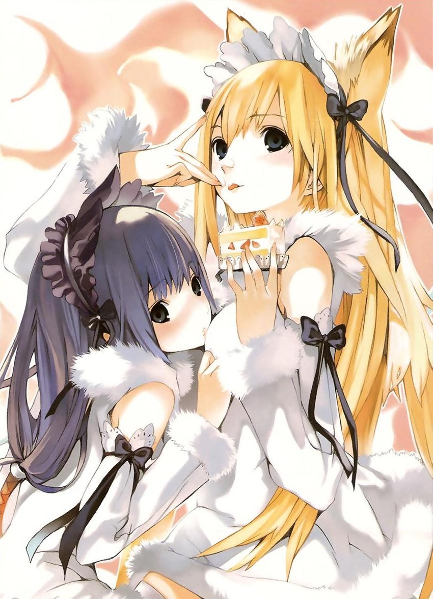 tenko kuugen and kou (wagaya no oinari-sama) drawn by houden_eizou