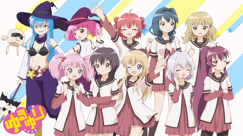 toshinou kyouko, akaza akari, funami yui, yoshikawa chinatsu, oomuro sakurako, and 6 more (yuruyuri) drawn by kashiopea