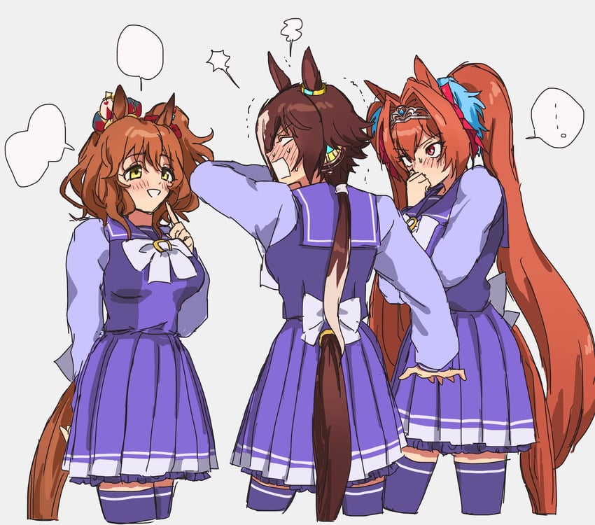 daiwa scarlet, vodka, and aston machan (umamusume) drawn by yuuki_sasami