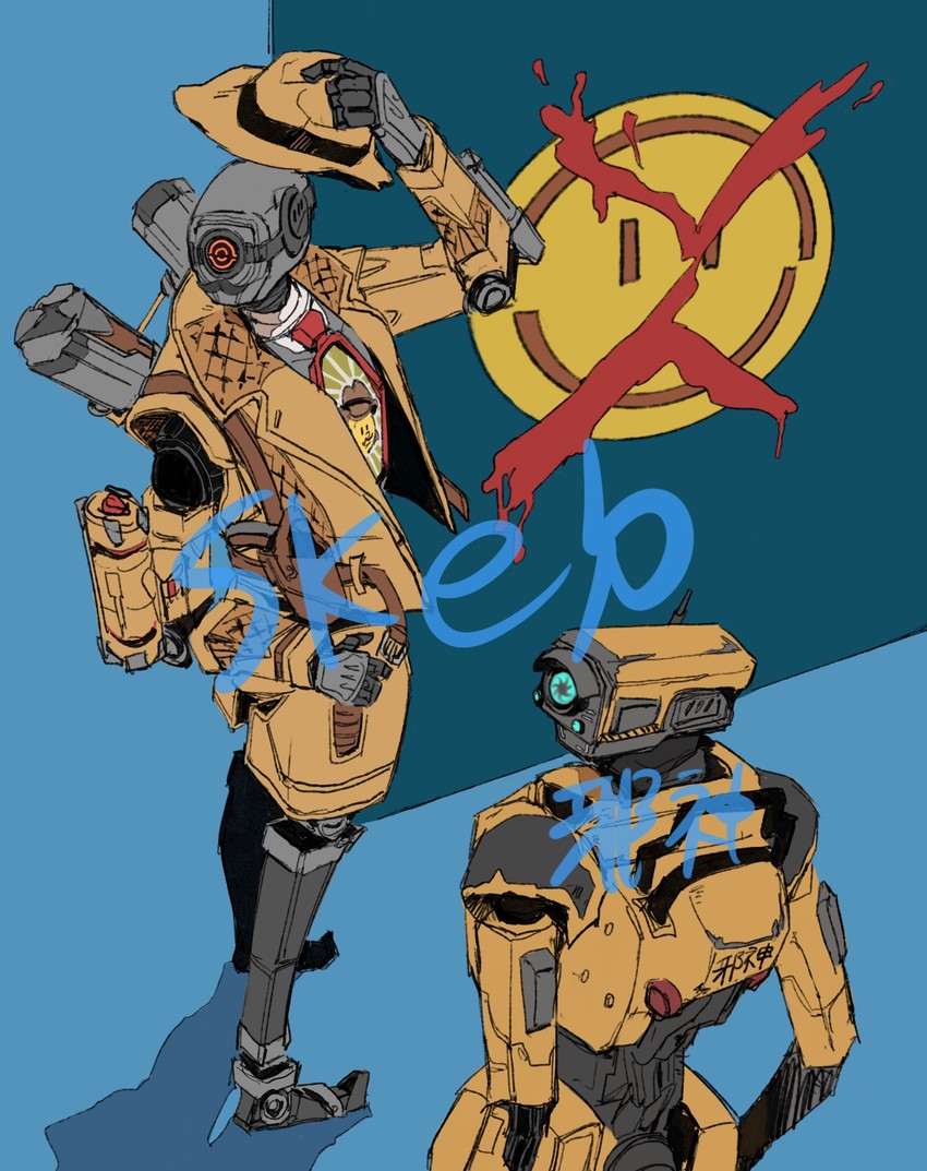 pathfinder, mrvn, and memoir noir pathfinder (apex legends and 1 more) drawn by y_(user_rjry7778)
