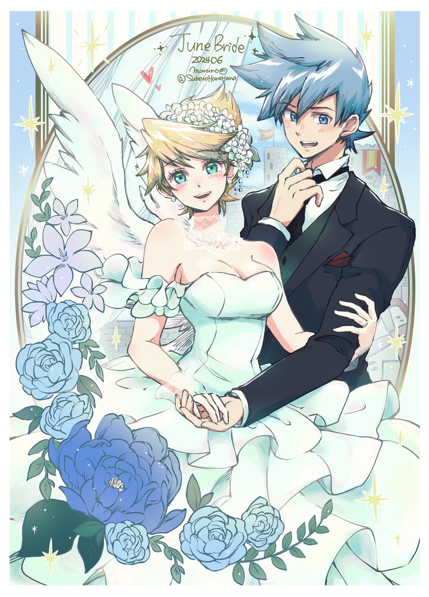 nina and ryu (breath of fire and 1 more) drawn by maruno