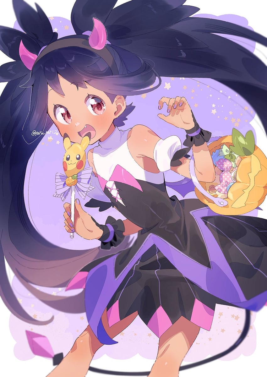 pikachu and iris (pokemon and 1 more) drawn by serizawa_serizane