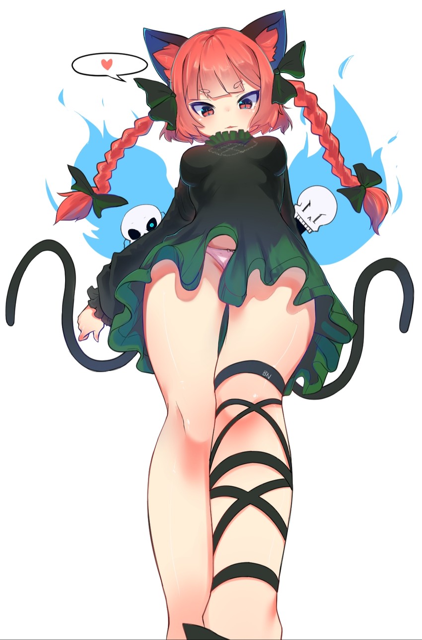 kaenbyou rin, sans, and papyrus (touhou and 1 more) drawn by bongnom