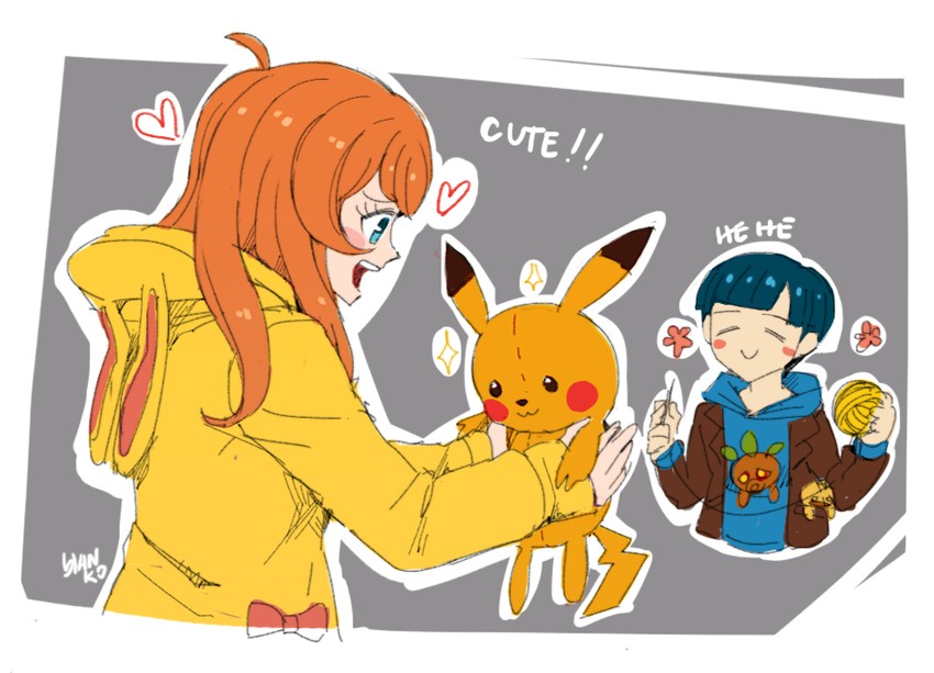 pikachu, deku scrub, umesawa aiko, and someya ryouta (pokemon and 4 more) drawn by blanko!