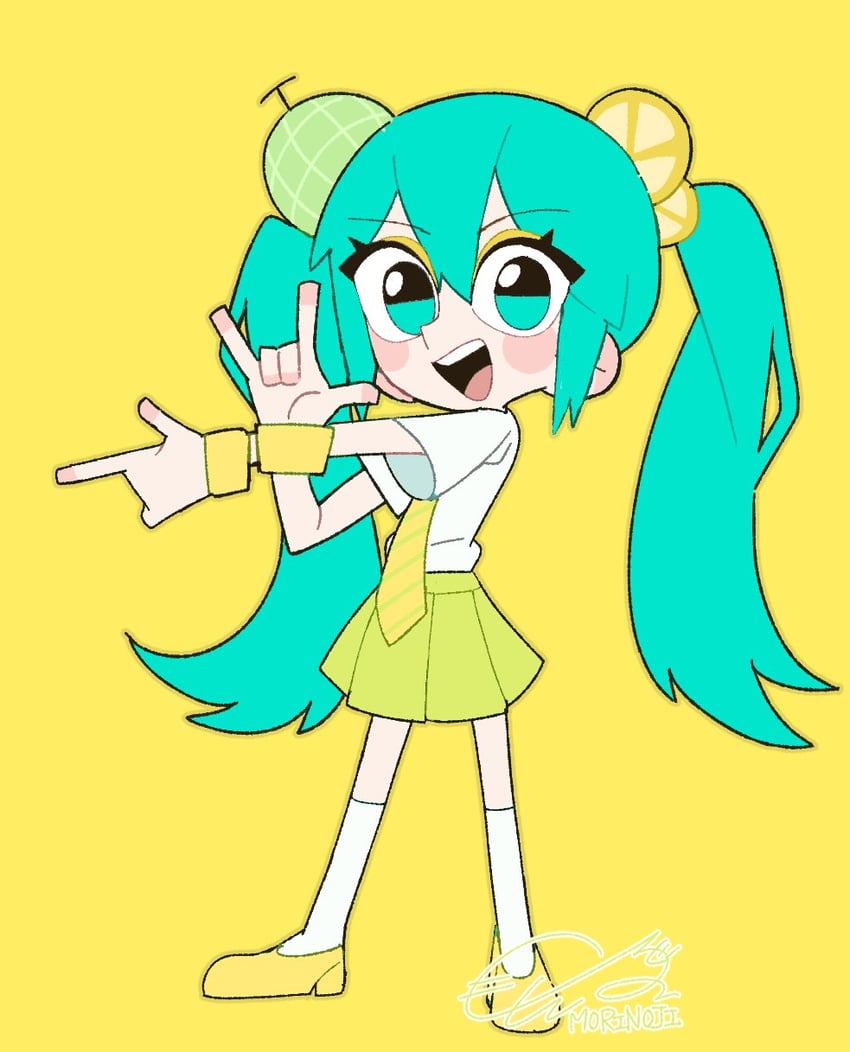 hatsune miku (vocaloid and 1 more) drawn by mori_no_ji