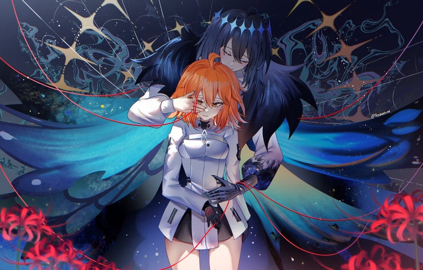 fujimaru ritsuka and oberon (fate and 1 more) drawn by trashochist