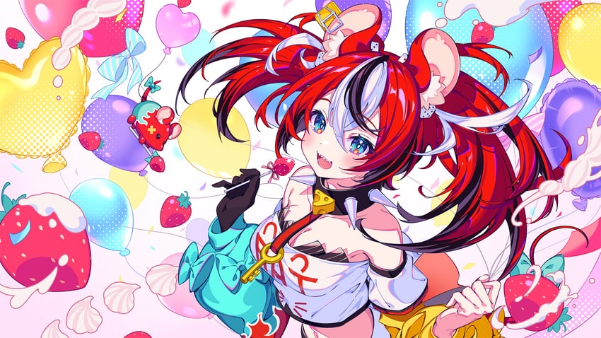 hakos baelz and mr. squeaks (hololive and 1 more) drawn by tatejima_uri