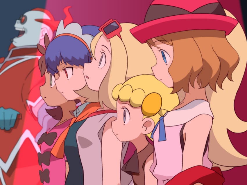 serena, shauna, bonnie, korrina, miette, and 1 more (pokemon and 1 more) drawn by hitsugi_mc