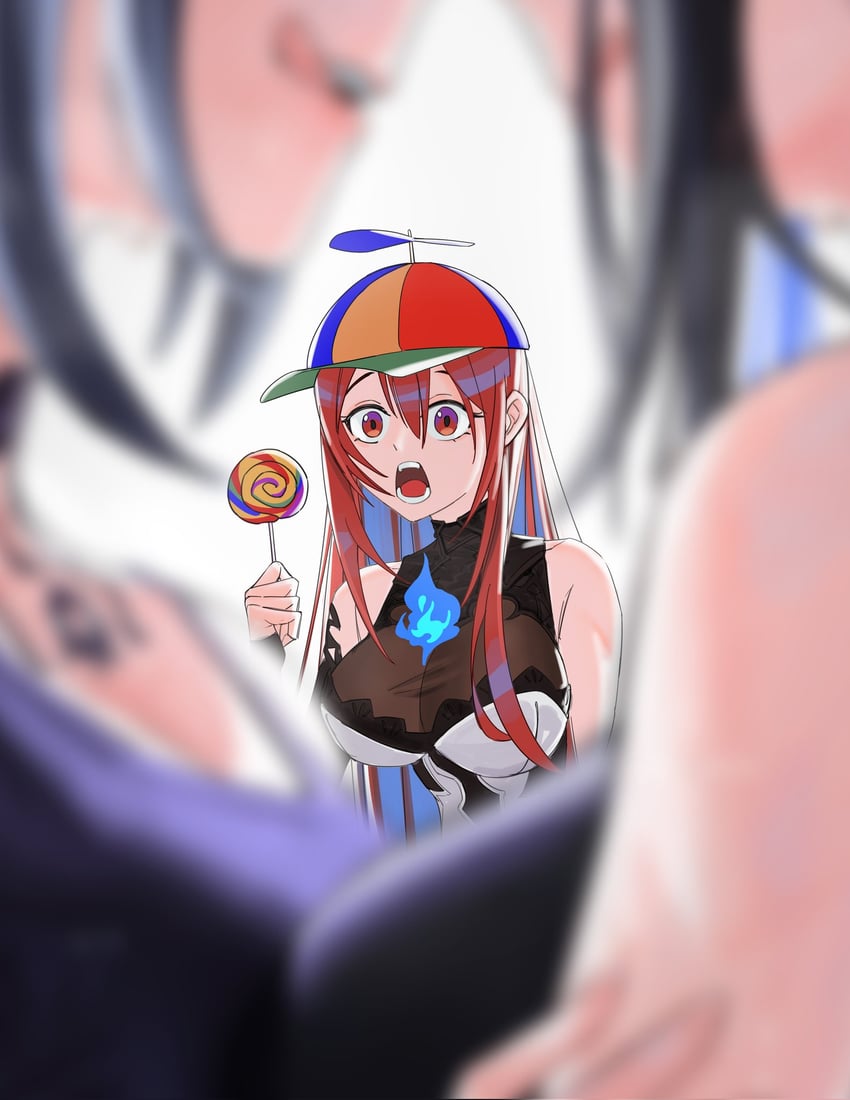 shiori novella, nerissa ravencroft, and elizabeth rose bloodflame (hololive and 1 more) drawn by massiveyog