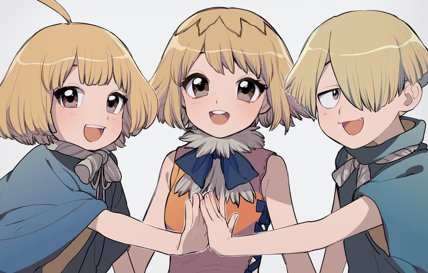 suika, shishiou mirai, and namari (dr. stone) drawn by kojirou_(kojirou_sousaku)