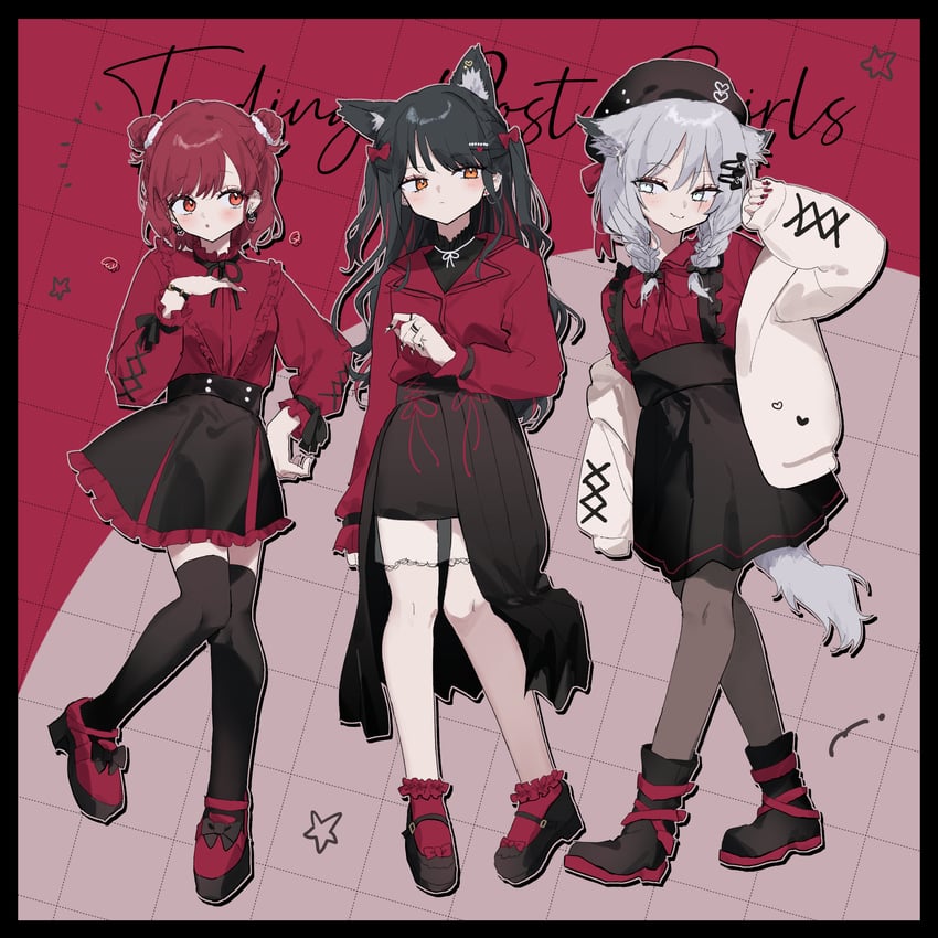 texas, lappland, and exusiai (arknights) drawn by match_bou_(match_match03)