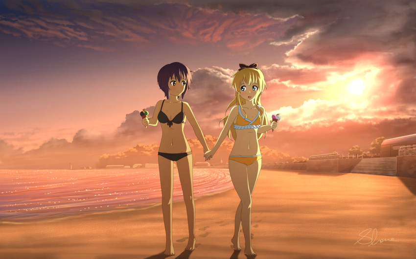 toshinou kyouko and funami yui (yuruyuri) drawn by shane_owen