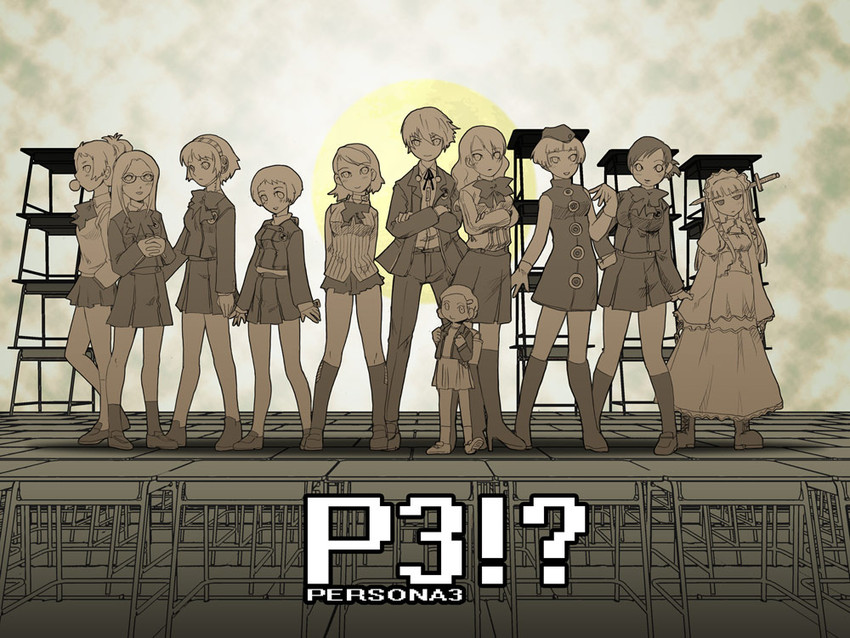 yuuki makoto, aigis, takeba yukari, kirijou mitsuru, yamagishi fuuka, and 6 more (persona and 2 more) drawn by mk_(mod0)