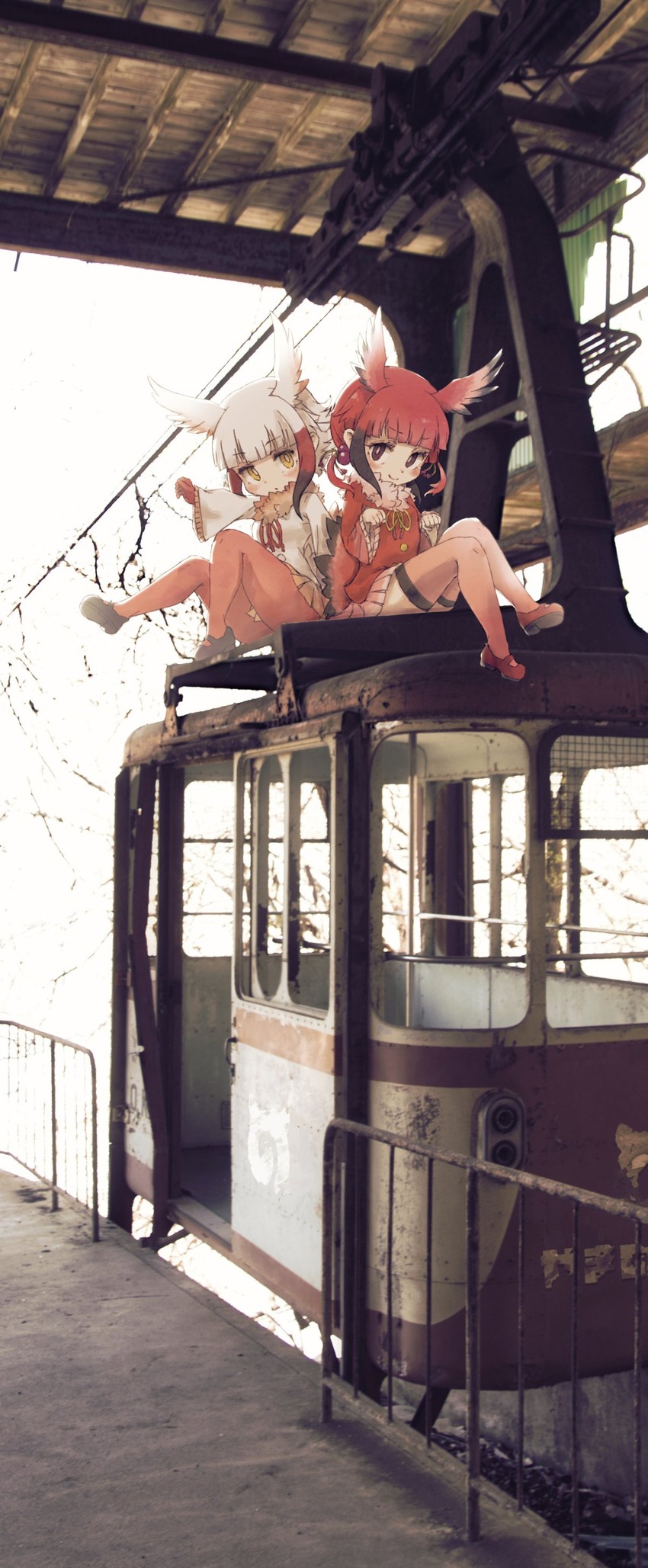 japanese crested ibis and scarlet ibis (kemono friends) drawn by kolshica