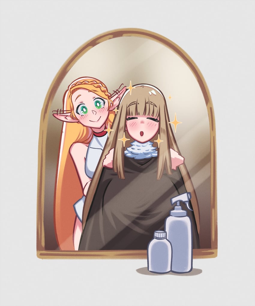 marcille donato and falin touden (dungeon meshi) drawn by loen