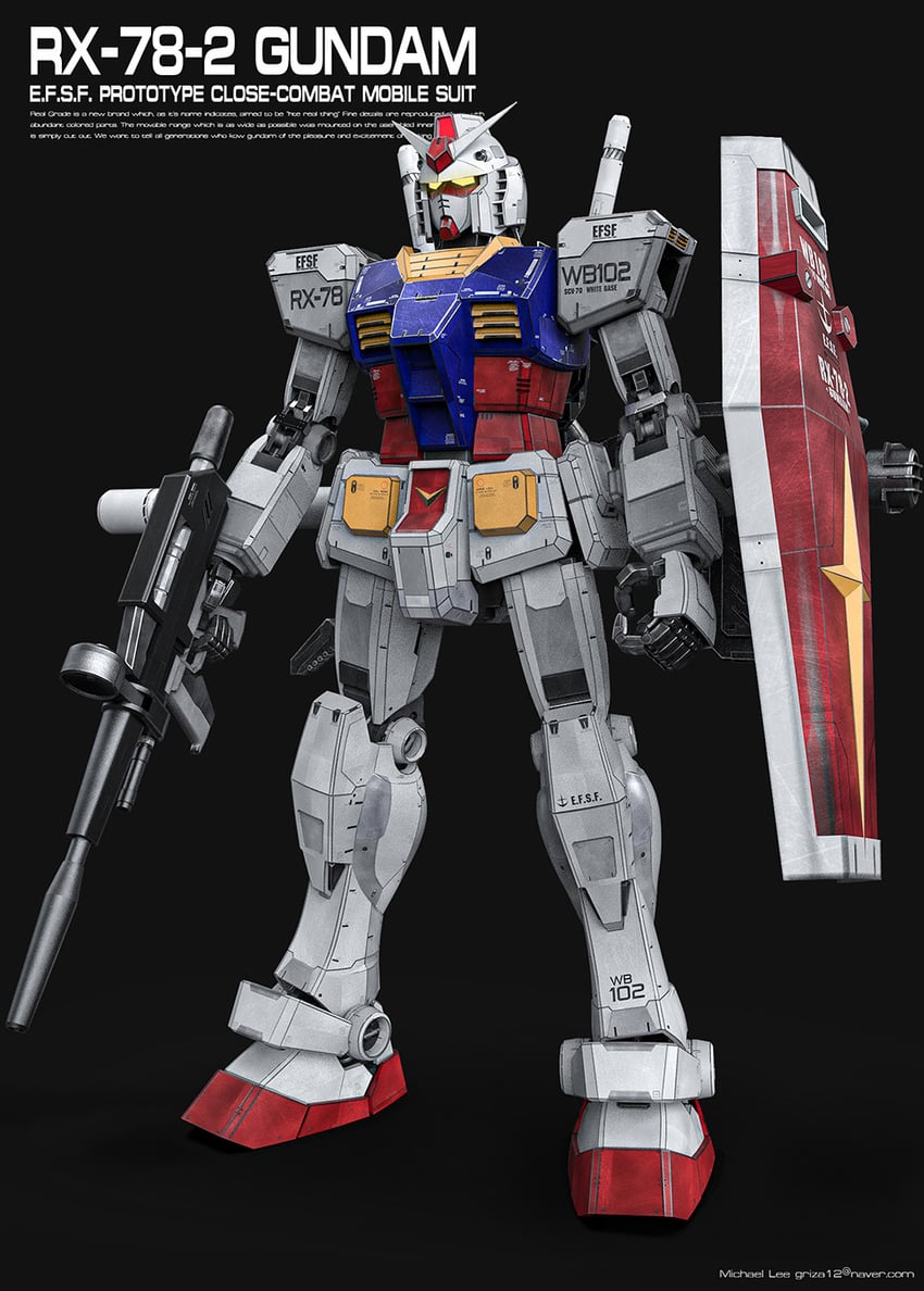 rx-78-2 gundam (gundam and 1 more) drawn by michaellee4