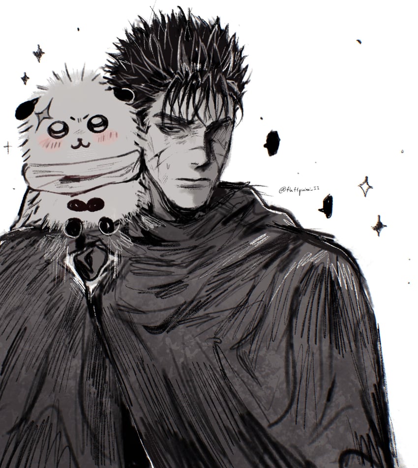 guts and rakko (berserk and 1 more) drawn by fluffysaimai_ii