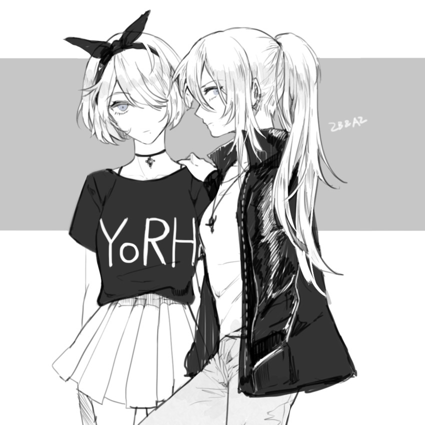 2b and a2 (nier and 1 more) drawn by nahonanaho