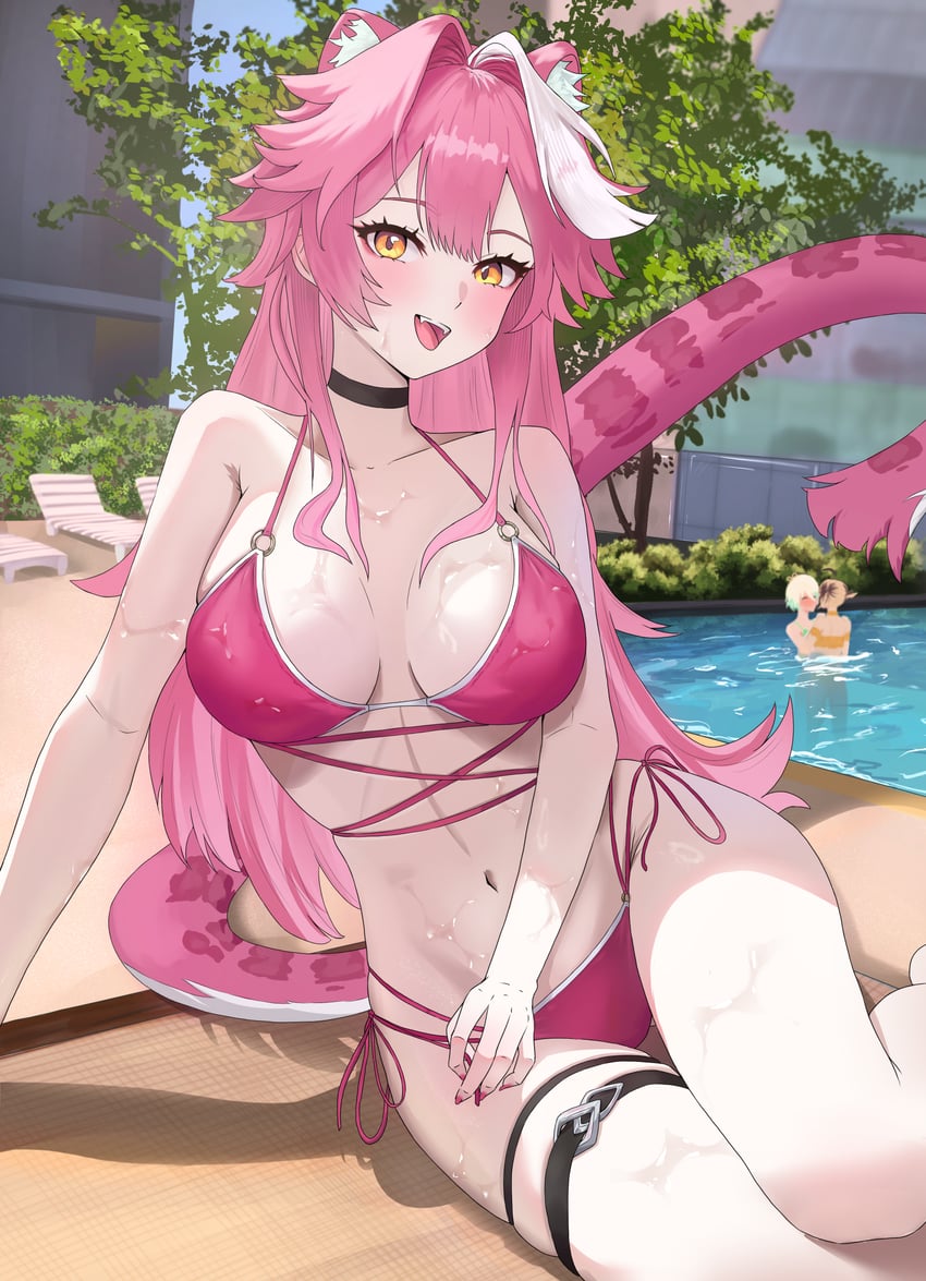 raora panthera, gigi murin, and cecilia immergreen (hololive and 1 more) drawn by diizy