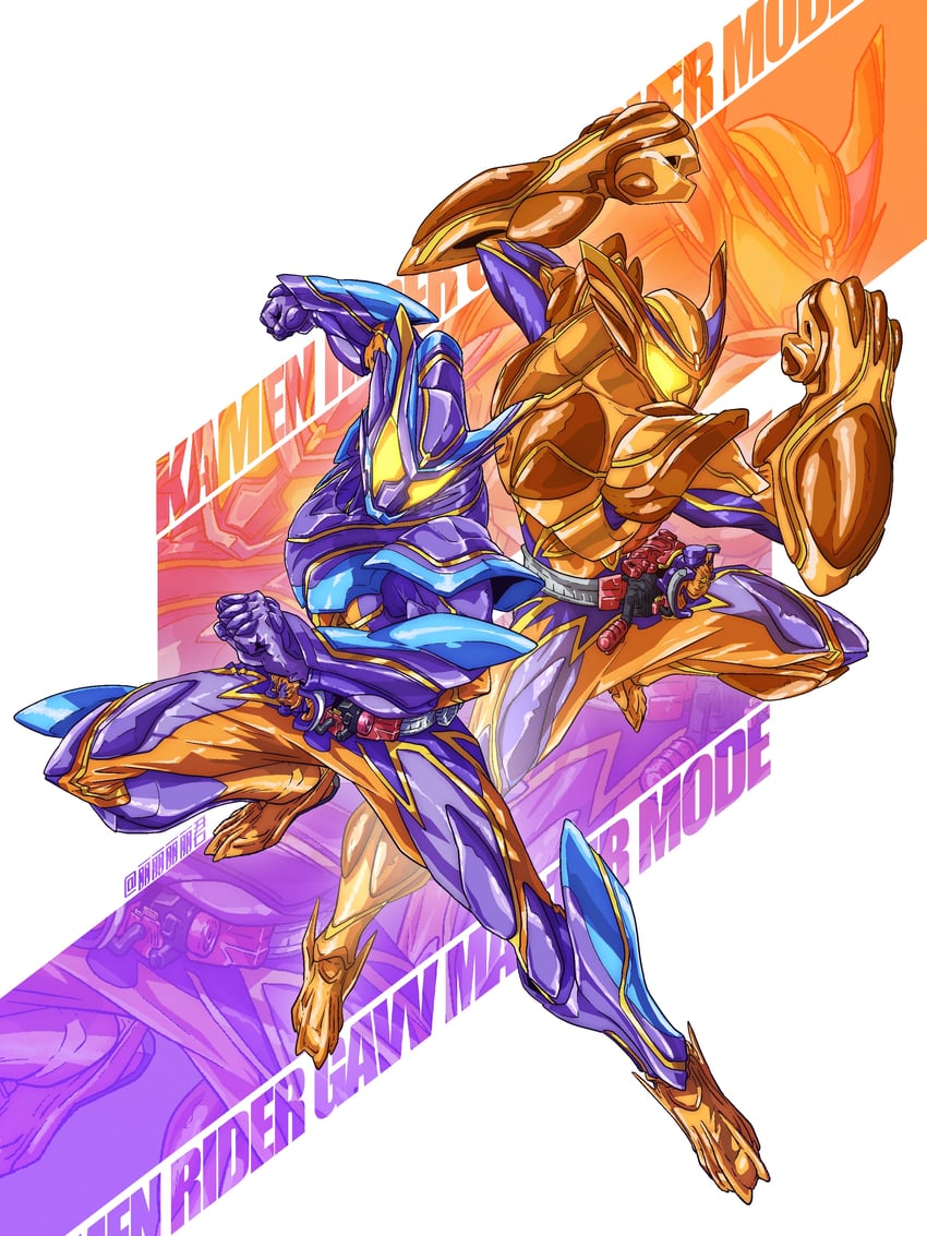 kamen rider gavv, kamen rider gavv master mode, and kamen rider gavv over mode (kamen rider and 1 more) drawn by li_li_li_li_jun