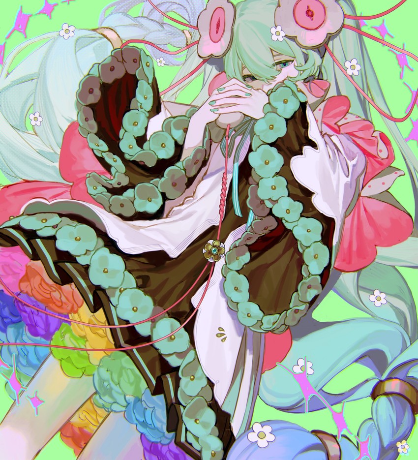 hatsune miku and magical mirai miku (vocaloid and 1 more) drawn by carce_0