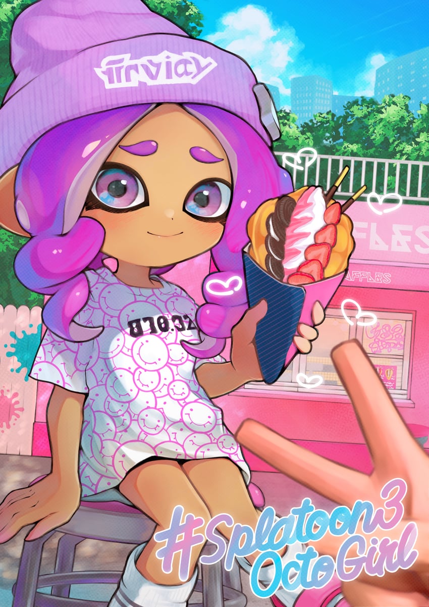 octoling player character and octoling girl (splatoon and 1 more) drawn by nobody28