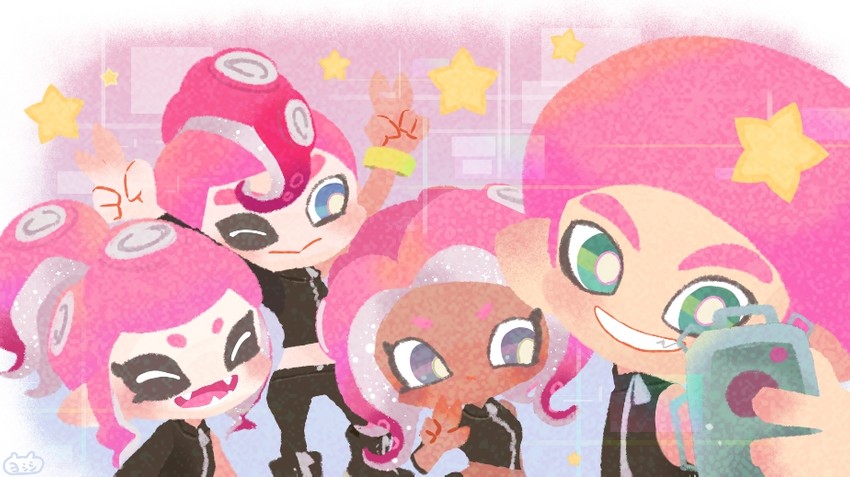 octoling player character, octoling girl, agent 8, and octoling boy (splatoon and 2 more) drawn by yoshishi_(yosisitoho)