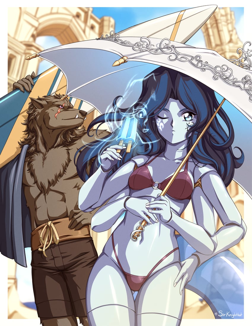 ranni the witch and blaidd the half-wolf (elden ring) drawn by sirknightbot