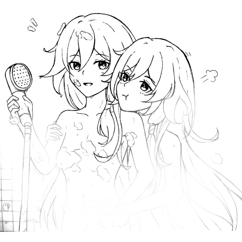 fu hua and herrscher of sentience (honkai and 1 more) drawn by apple_hehehe