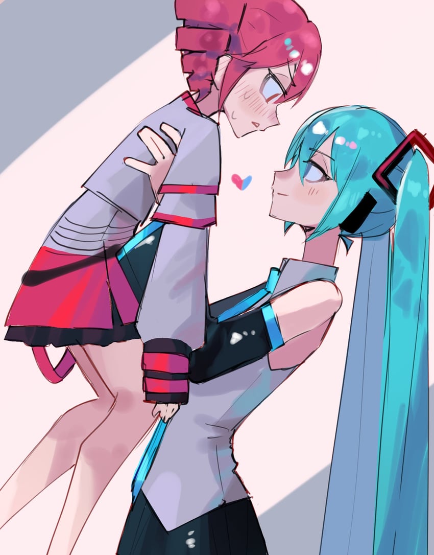 hatsune miku and kasane teto (vocaloid and 2 more) drawn by n._(plaw_01)