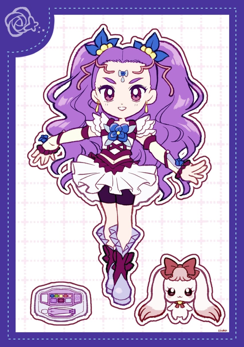 mimino kurumi, milk, and milky rose (precure and 2 more) drawn by uwded_207