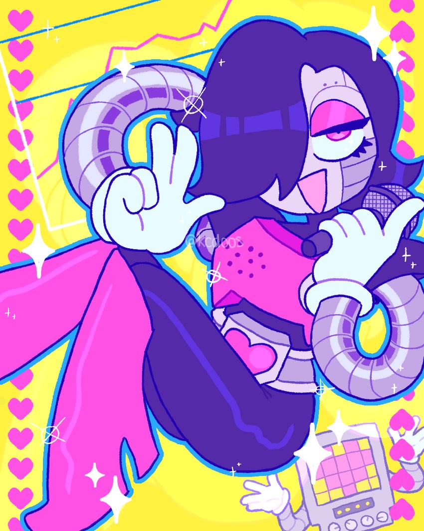 mettaton and mettaton ex (undertale and 1 more) drawn by kcdoos