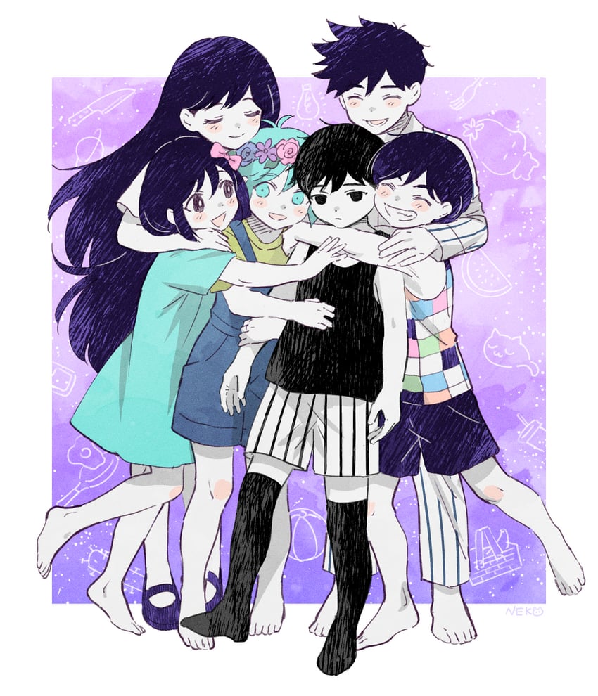 omori, basil, aubrey, mari, kel, and 3 more (omori) drawn by nekoiktk