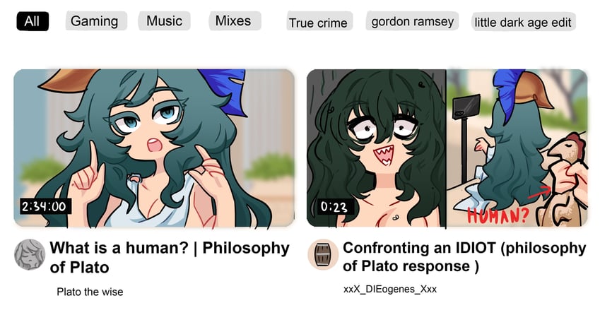 plato and diogenes (original and 1 more) drawn by centurii-chan