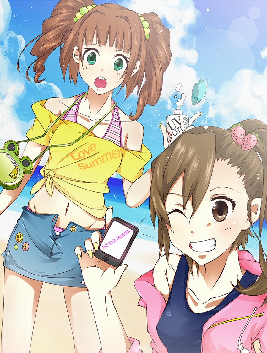 takatsuki yayoi and futami mami (idolmaster) drawn by amethyst_alien