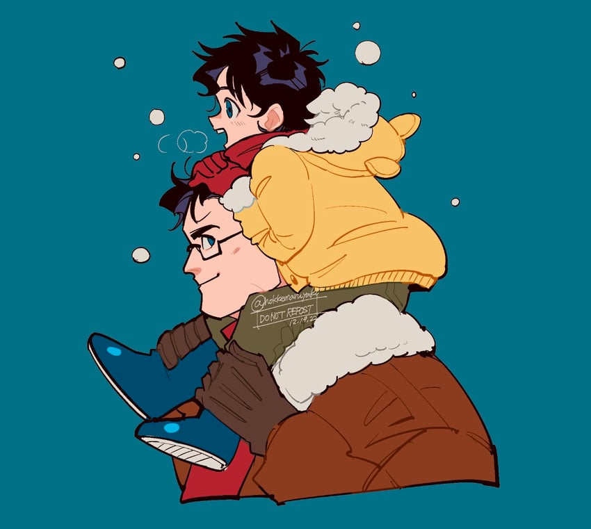 clark kent and jonathan kent (dc comics and 1 more) drawn by hokkemaruyaki