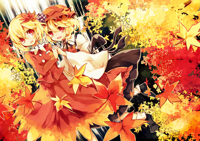 aki minoriko and aki shizuha (touhou) drawn by kaio_(watagami)