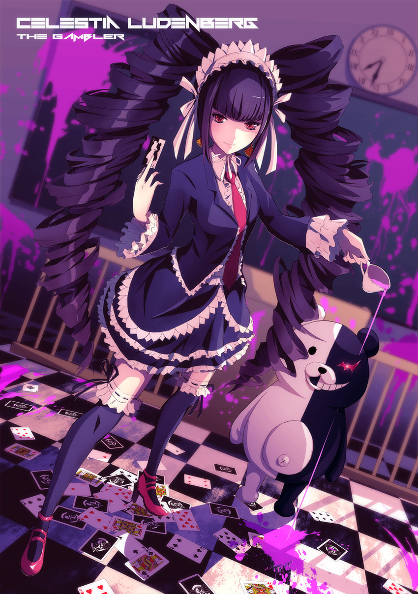 monokuma and celestia ludenberg (danganronpa and 1 more) drawn by merontomari