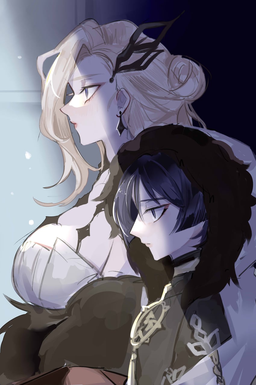 scaramouche and signora (genshin impact) drawn by ujo_(jiutao)