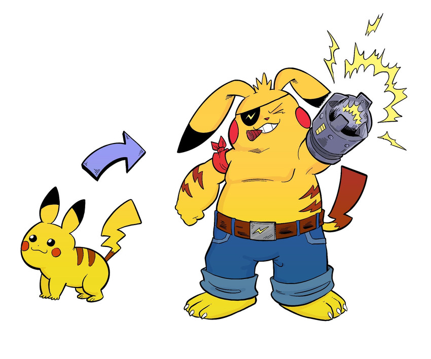 pikachu and galgomon (pokemon and 1 more) drawn by sam_o