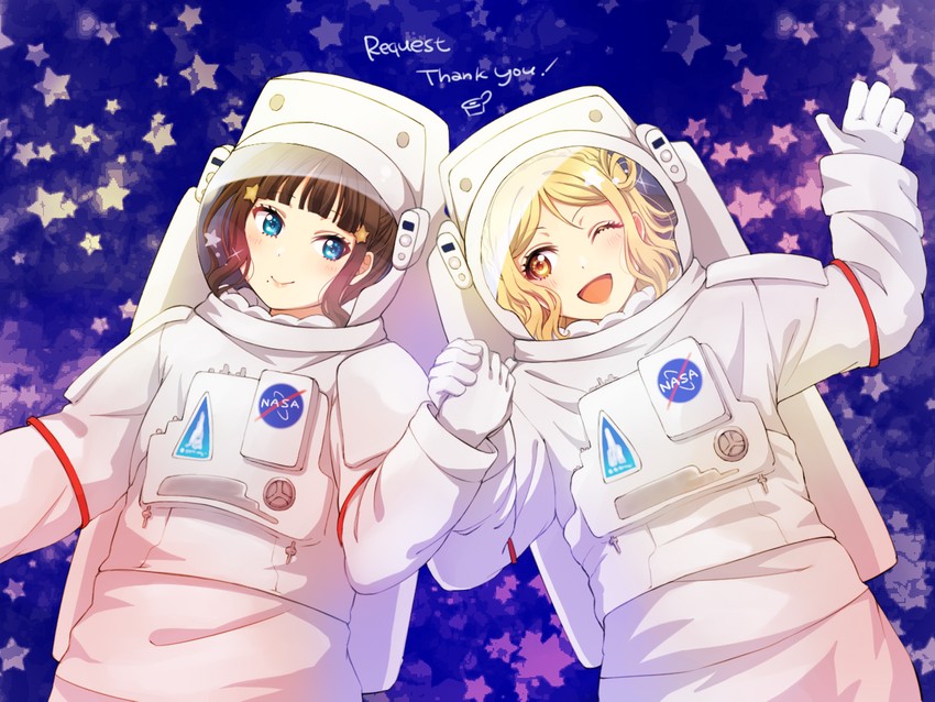 kurosawa dia and ohara mari (love live! and 1 more) drawn by heru_(totoben)
