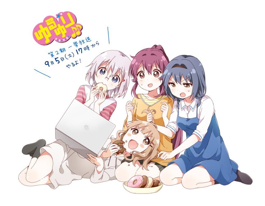 oomuro sakurako, furutani himawari, sugiura ayano, ikeda chitose, and namori (yuruyuri) drawn by namori