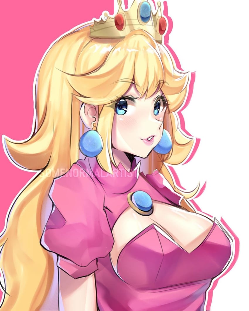 princess peach (mario) drawn by somenormalartist