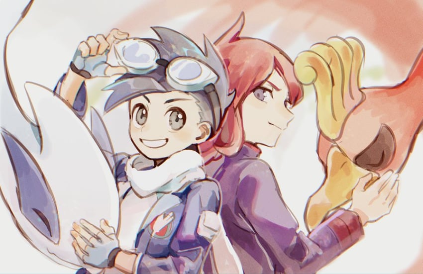 ethan, silver, lugia, and ho-oh (pokemon and 2 more) drawn by huan_li